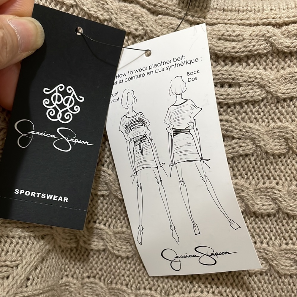 Jessica Simpson tan tunic sweater (sz m) - Picture 4 of 12